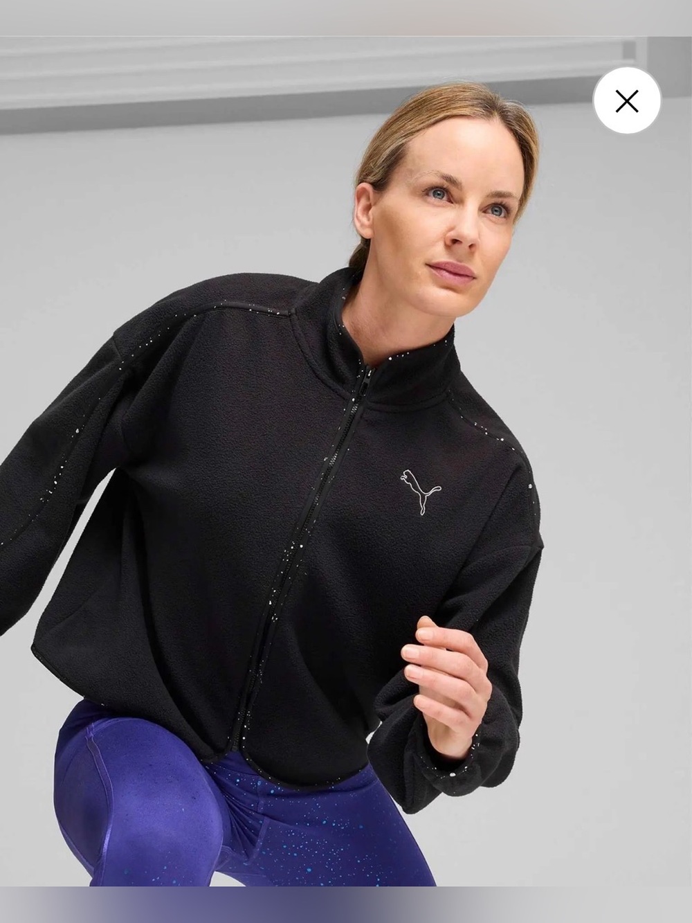 PUMA Intergalactic Full Zip Fleece Jacket fuzzy black sz Med